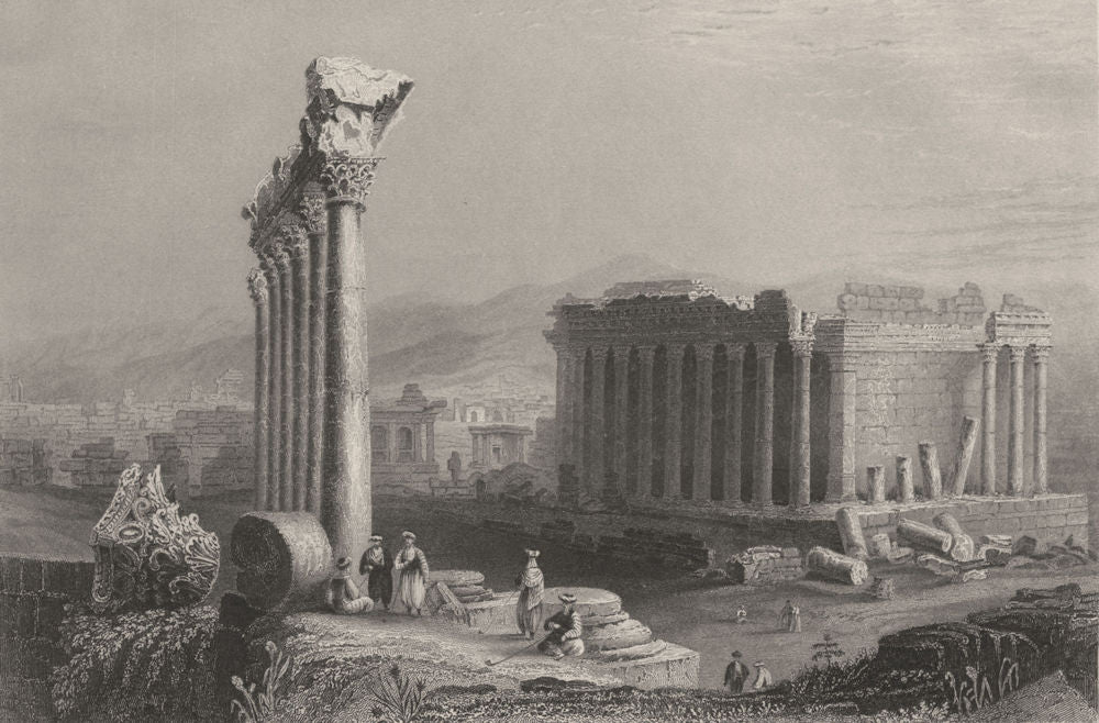 LEBANON. Ruins of Baalbek- a Storehouse of Solomon. (Bartlett) c1840 old print